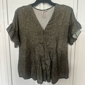 Dolan Women's Olive Green V Neck Top